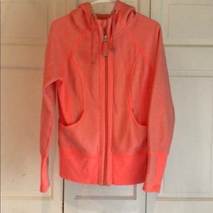 Zella orange hooded zip-up sweatshirt